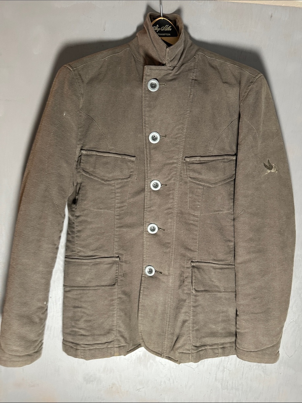 Spiewak Olive Brown Military Field Jacket with Stand Collar